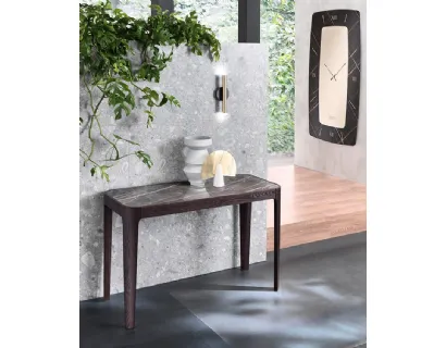 Mobile ingresso Consolle con top in ceramica e base in legno di Frassino Cross di Riflessi