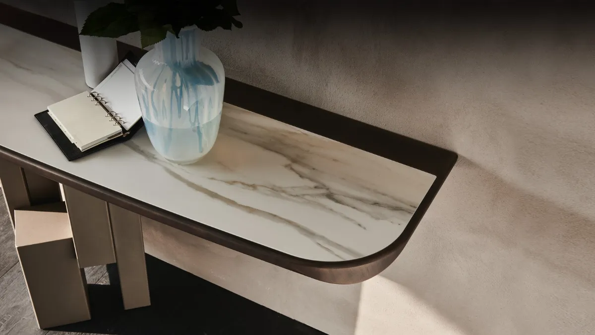 Consolle in ceramica effetto marmo Skyline Keramik Premium di Cattelan Italia