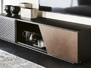 Mobile Porta Tv Aston in legno ed ecopelle di Cattelan Italia