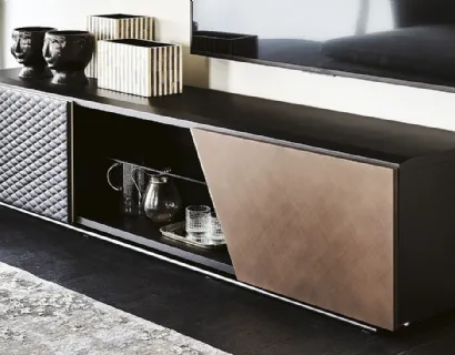 Mobile Porta Tv Aston in legno ed ecopelle di Cattelan Italia