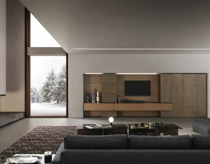 Mobile Porta Tv ModulART 08 in legno e laccato metallico di Presotto