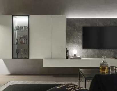 Mobile Porta Tv ModulART 12 in laccato bianco lucido di Presotto