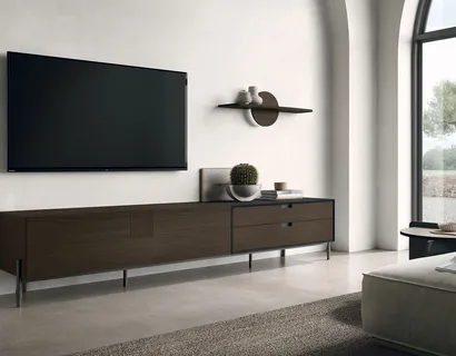 Mobile Porta Tv TIME UNIT TI 130 in CDF rovere moka di Tomasella