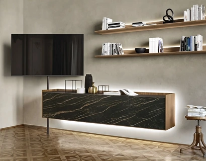 Mobile Porta Tv in ceramica e legno Tv Video di Sangiacomo