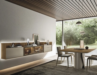 Mobile sospeso Cabaret One 03 in materico e legno di Sangiacomo