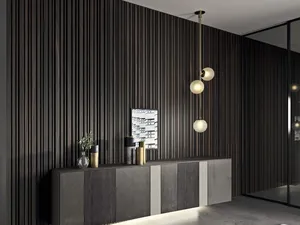 Mobile sospeso InclinART in laccato metal e legno di Presotto