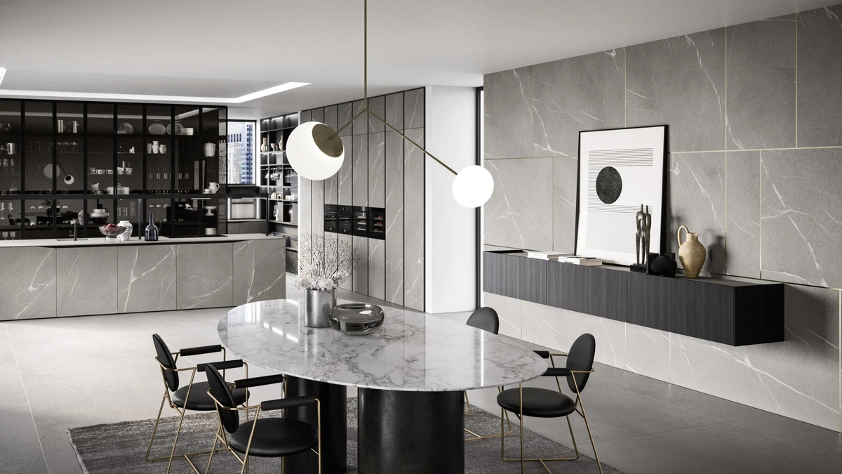 Mobile sospeso Modula Frassino Noir di Snaidero