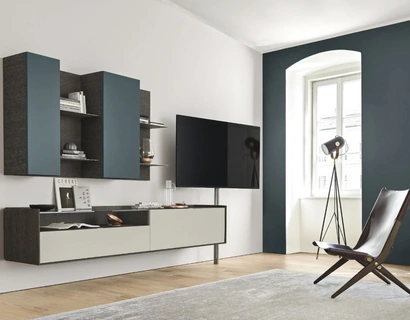 Parete Attrezzata sospesa Cabaret Glass 02 di Sangiacomo