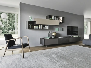 Parete Attrezzata Lampo Riquadri 033 di Sangiacomo