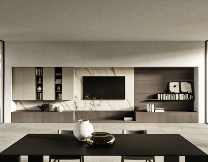 Parete Attrezzata Modula Composizione 01 in legno impiallacciato di Snaidero