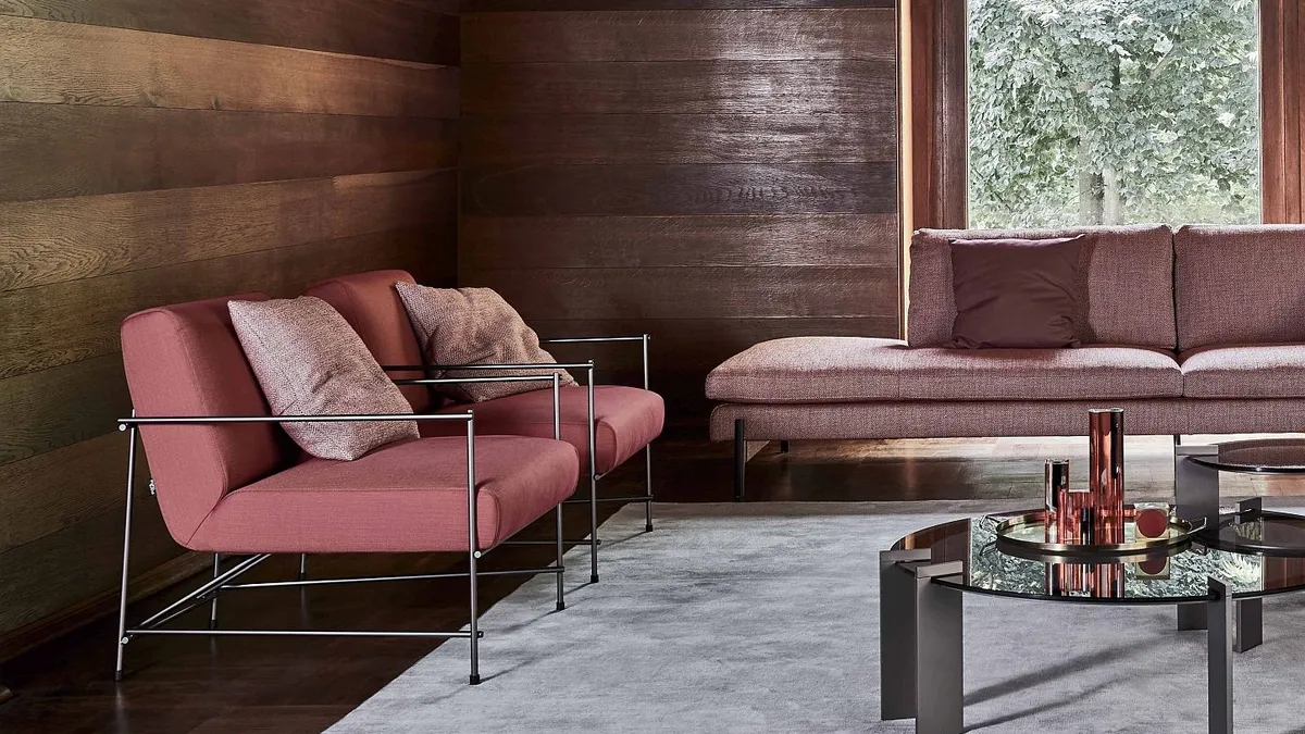 Poltroncina Kyo in tessuto con struttura in metallo di Ditre Italia