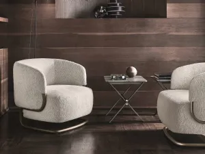 Poltroncina di design in tessuto con base in metallo Marabù di Ditre Italia