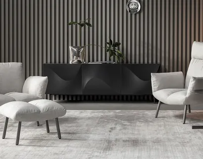 Poltrona Pil armchair in tessuto imbottito di Bonaldo