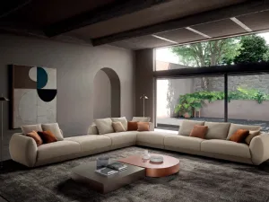 Divano angolare in tessuto imbottito Bali Gran Comfort di Presotto