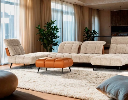 Divano con penisola Dance in tessuto imbottito di Nicoletti Home