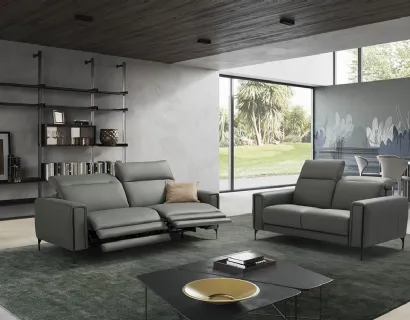 Divano Relax lineare in pelle Gary di Egoitaliano