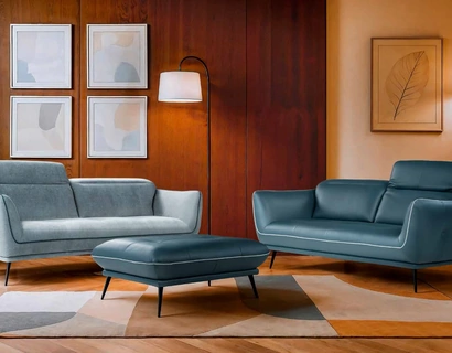 Salotto Spritz in pelle e tessuto di Nicoletti Home