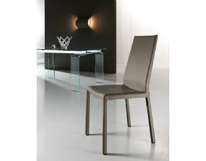 Sedia Eva Flex completamente rivestita in pelle di Riflessi