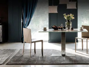 Tavolo Elvis Keramik rettangolare con piano in ceramica effetto marmo Elvis Keramik di Cattelan Italia