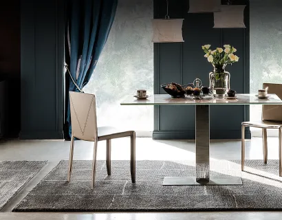 Tavolo Elvis Keramik rettangolare con piano in ceramica effetto marmo Elvis Keramik di Cattelan Italia