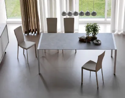 Tavolo allungabile con struttura in acciaio e piano in laminato Pedro Drive di Cattelan Italia