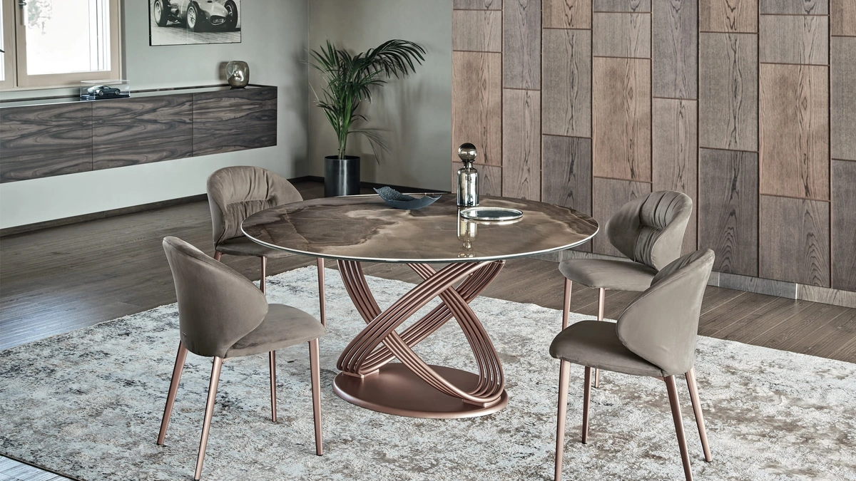 Tavolo Fusion Rotondo in SuperMarmo di Bontempi