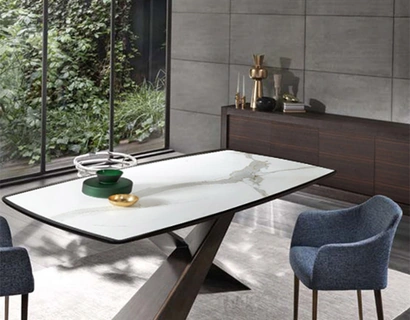 Tavolo Living in legno e ceramica di Riflessi