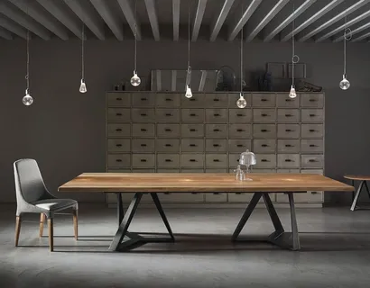 Tavolo Millennium XXL con piano in legno massello di Bontempi