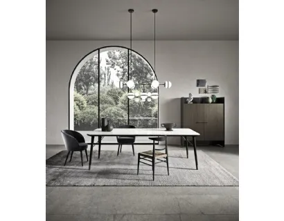 Tavolo New Merge 02 con piano in marmo di Presotto