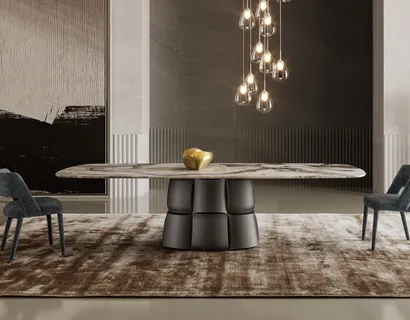 Tavolo Palazzo con top in marmo e base in poliuretano di Bonaldo