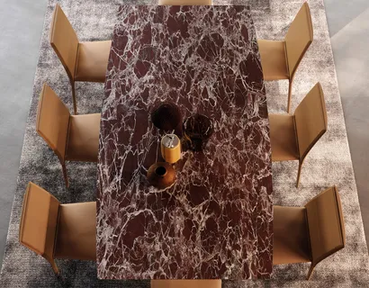 Tavolo Tailor in ceramica Rosso Imperiale di Presotto