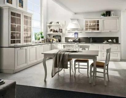 Cucina Classica angolare in legno laccato Bolgheri 04 di Stosa