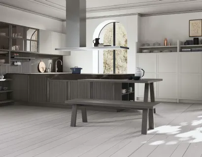 Cucina Classica Tosca v2 in Frassino laccato Grigio Pernice di Stosa