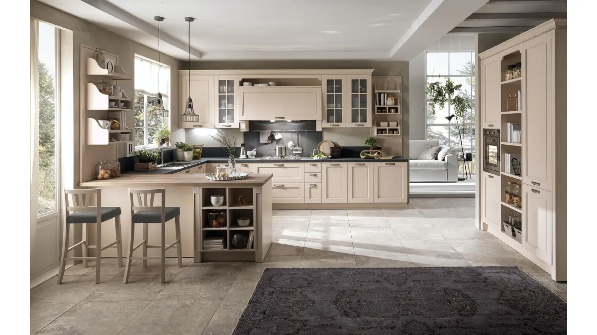 Cucina Classica Virginia Soft Beauty in Cipria opaco di Stosa