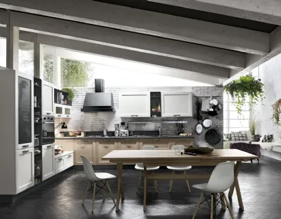 Cucina Classica York v1 in Rovere Bianco Artic e Nordic di Stosa