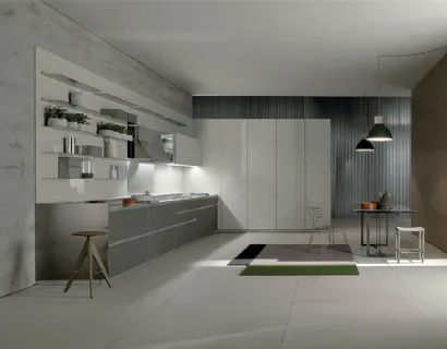Cucina Design lineare Icon 04 in Laccato opaco di Ernestomeda