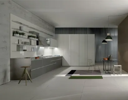 Cucina Design lineare Icon 04 in laccato opaco di Ernestomeda