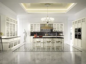 Cucina Design lineare elegante, in laccato bianco majestic Kelly di Snaidero