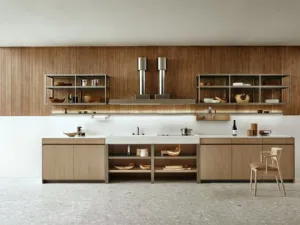 Cucina Design lineare KLab 04 in Rovere Nordic di Ernestomeda