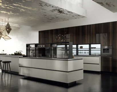 Cucina Design con isola Link Champagne di Snaidero