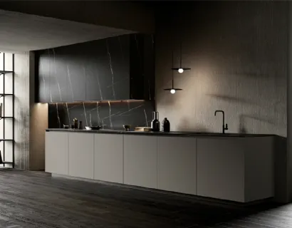 Cucina Design lineare One 04 in Laminato opaco Incenso di Ernestomeda