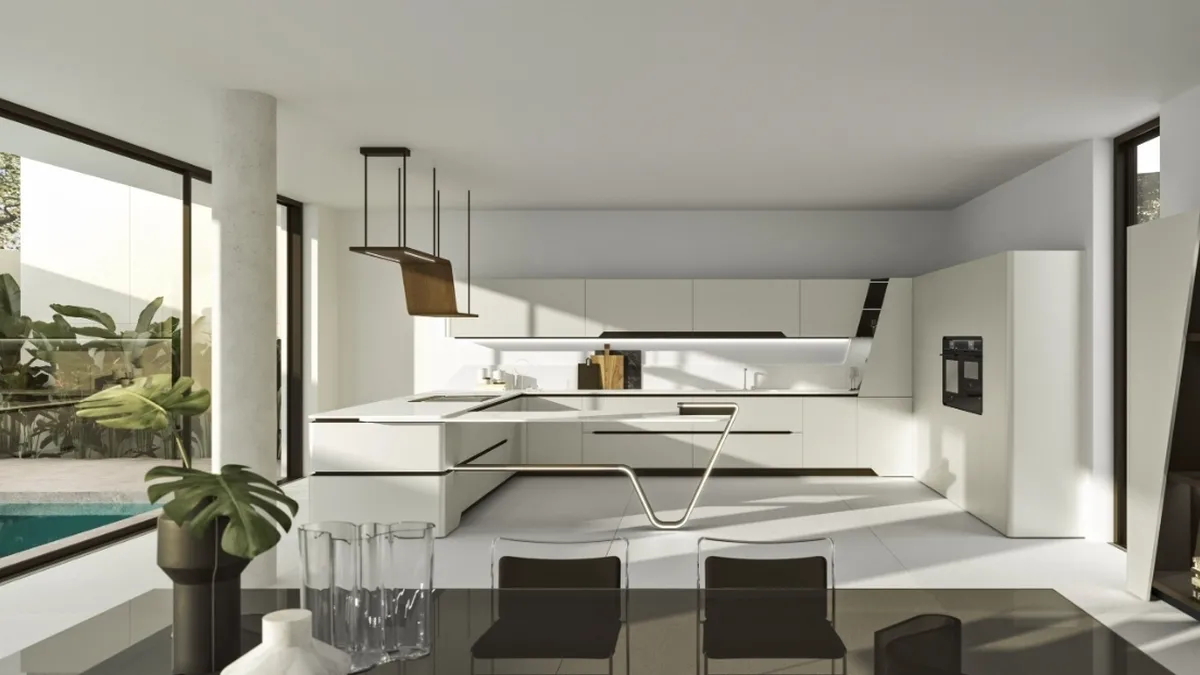 Cucina Design con penisola Vision 01 di Snaidero