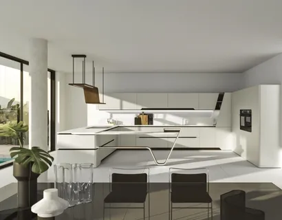 Cucina Design con penisola Vision 01 di Snaidero