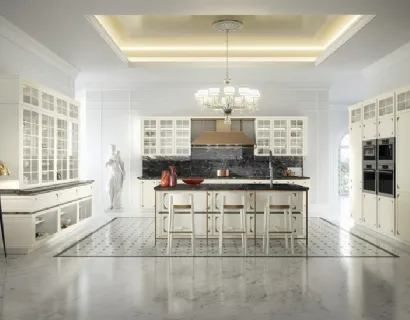 Cucina Moderna con isola Kelly Bianco Luce di Snaidero