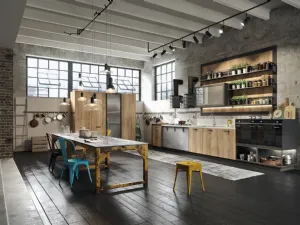 Cucina Moderna lineare Loft ispirata al mondo metropolitano industriale di Snaidero