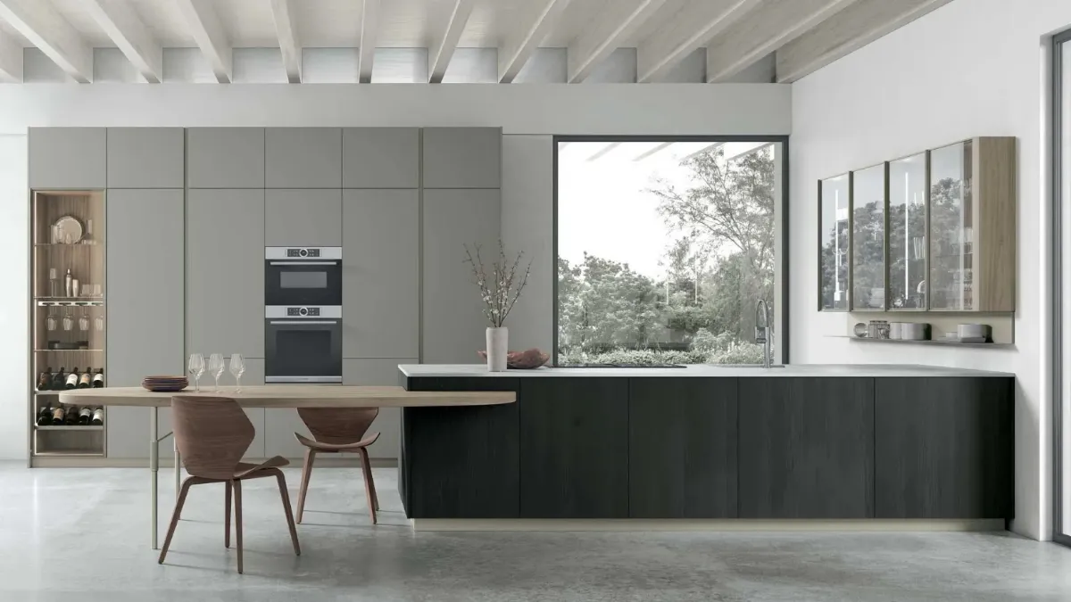 Cucina Moderna con penisola Metropolis v15 di Stosa