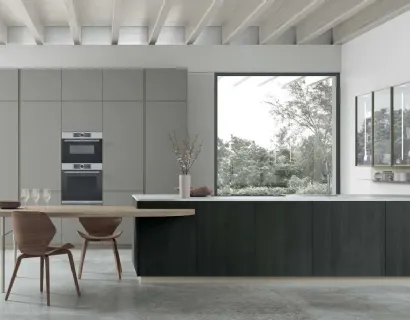 Cucina Moderna con penisola Metropolis v15 di Stosa