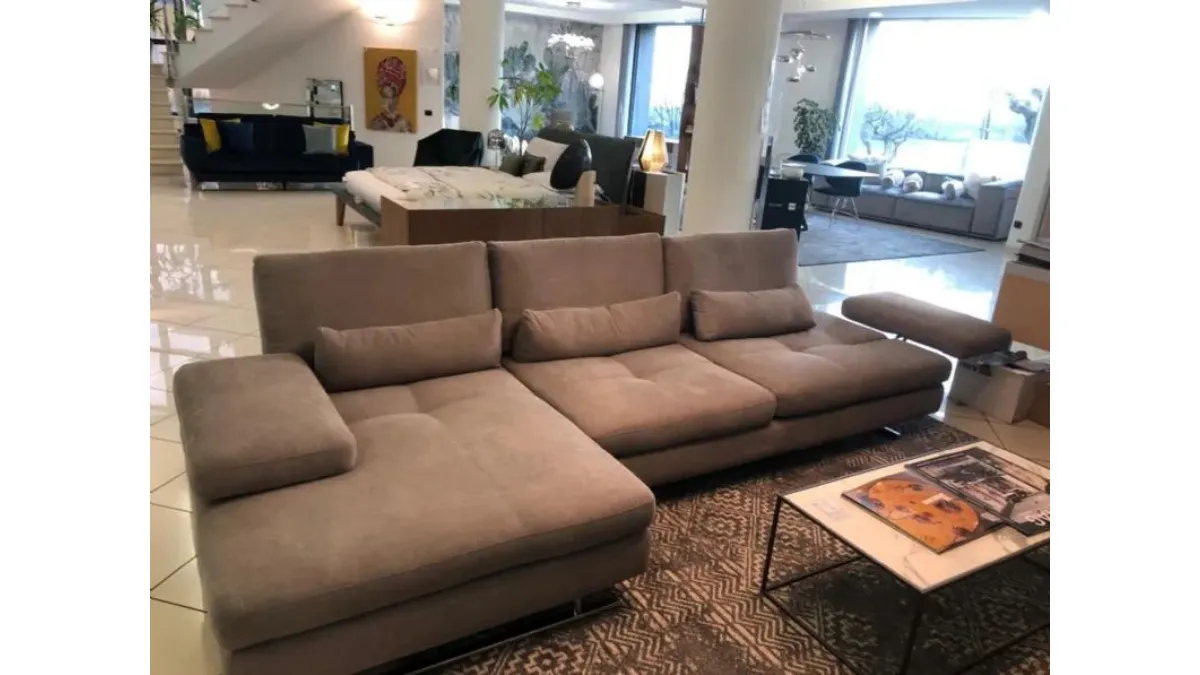 Divano con penisola tessuto in poliuretano Nicoletti home