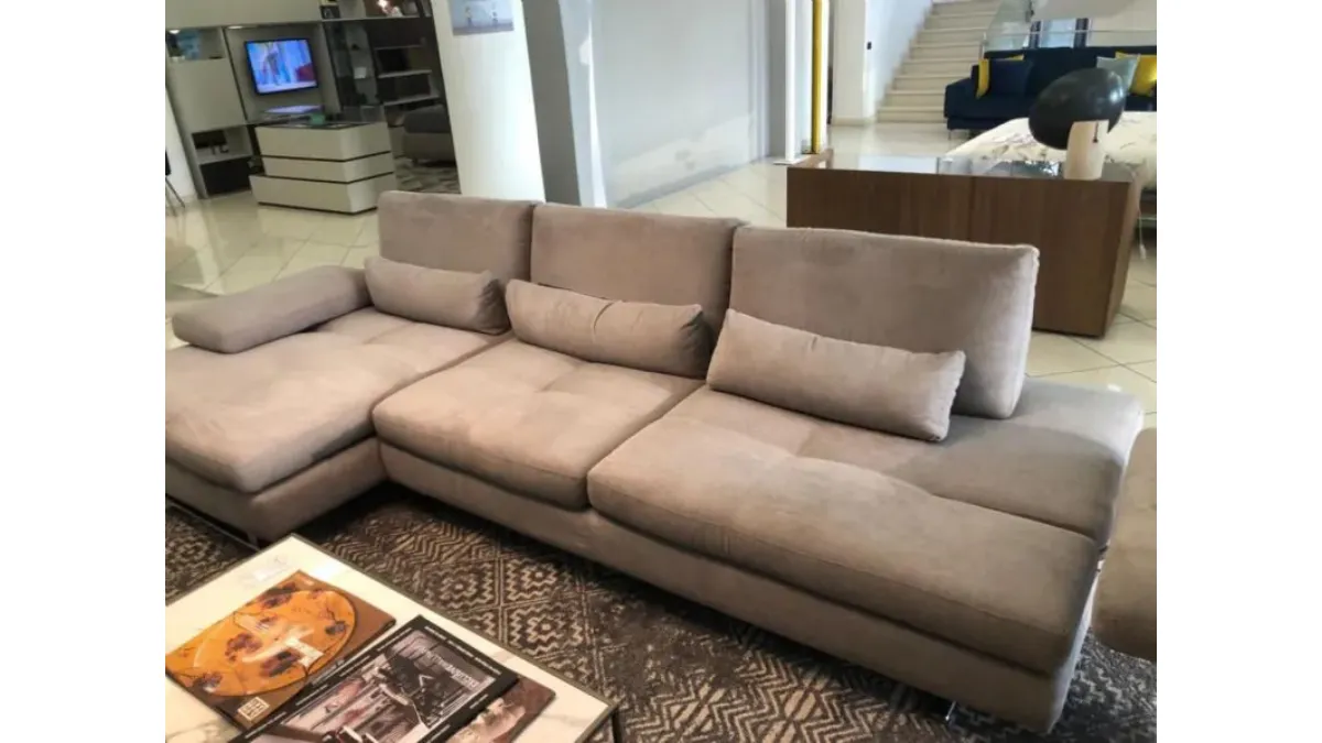 Divano con penisola tessuto in poliuretano Nicoletti home