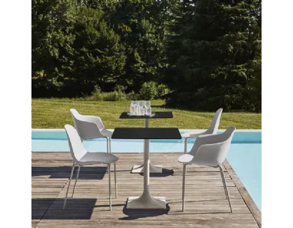 Tavolino con base in acciaio laccato Alis Outdoor di Bontempi